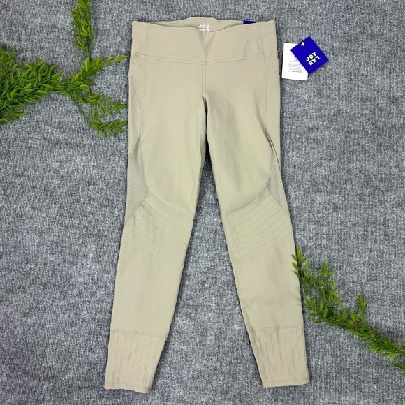 Joy Lab Mid Rise Leggings Mesh Cutouts Small Beige  NWT - Picture 1 of 17